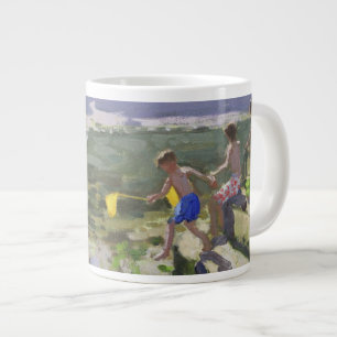Taza De Café Grande Niños y gaviotas Looe 2013