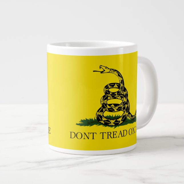 Taza De Café Grande No me toques: Bandera de Gadsden (Derecha)