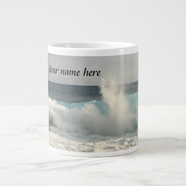 Taza De Café Grande Nombre personalizado Hawai Jumbo Café Mug (Frente)