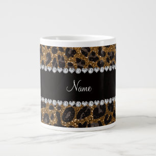 Taza De Café Grande Nombre personalizado purpurina de oro impresión le
