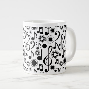Taza De Café Grande Notas de música y Clefs