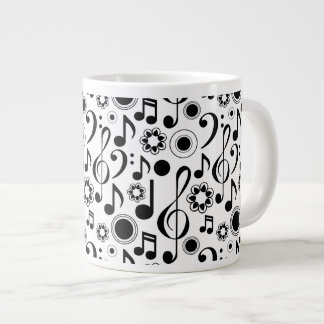 Taza De Café Grande Notas de música y Clefs