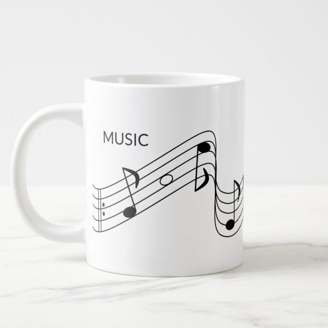 Taza De Café Grande Notas musicales para profesor de música (Izquierda)