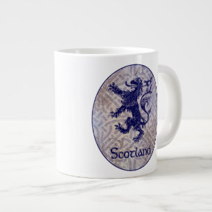 Taza De Café Grande Nudo desenfrenado escocés del Celtic de los azule