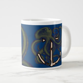 Taza De Café Grande Octopus de vapor sobre ancla