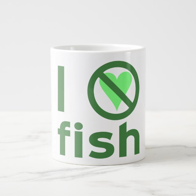 Taza De Café Grande Odio el pescado (Frente)