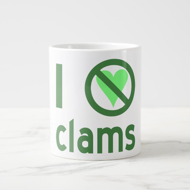 Taza De Café Grande Odio las almejas (Frente)