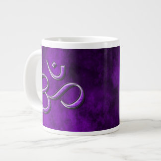 Taza De Café Grande Om de púrpura de piedra