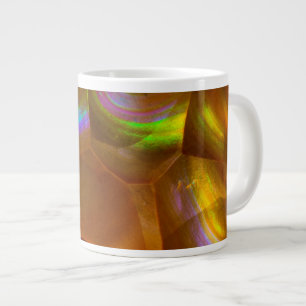 Taza De Café Grande Opal de fuego naranja iridiscente