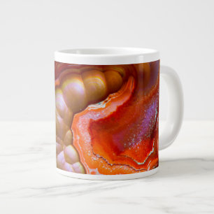 Taza De Café Grande Opalo de Fuego iridiscente rojo