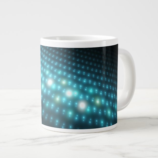 Taza De Café Grande Orbes azules 3D (Derecha)