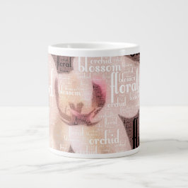 Taza De Café Grande Orquídea Floral Blossom Word Cloud