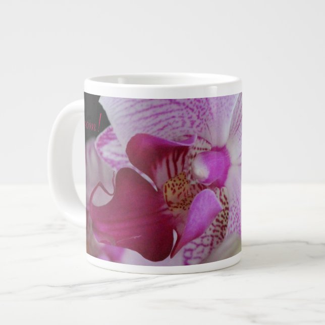 Taza De Café Grande Orquídea rosa de Fuchsia (Izquierda)
