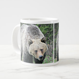 Taza De Café Grande Oso Pardo en Claro del Bosque