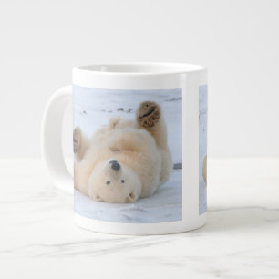 Taza De Café Grande oso polar, Ursus maritimus, cachorro rodando 3