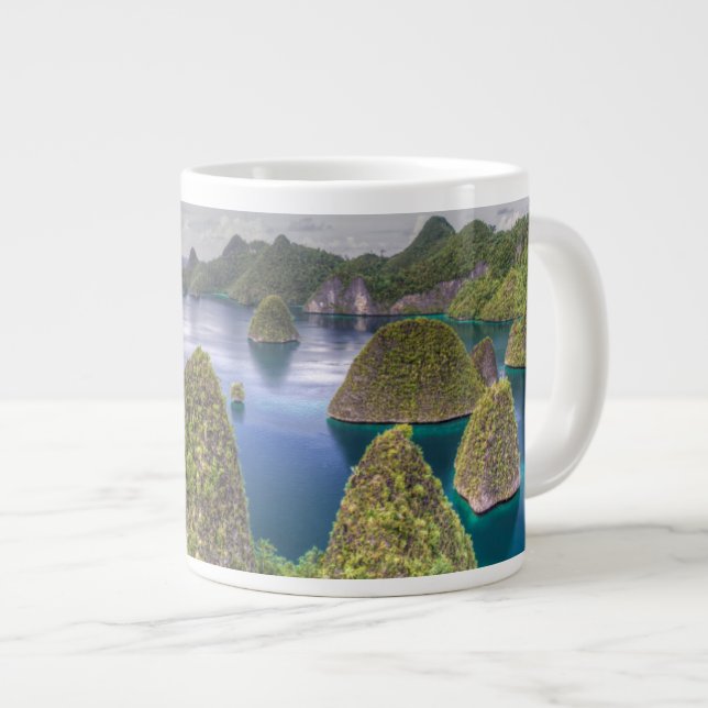 Taza De Café Grande Paisaje de la isla Wayag, Indonesia (Derecha)