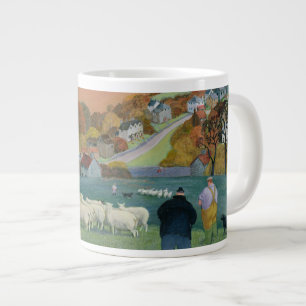 Taza De Café Grande Paisaje del otoño