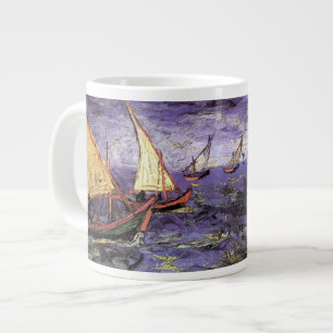 Taza De Café Grande Paisaje marino en Saintes Maries por Vincent van G