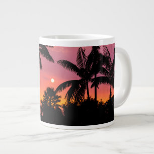 Taza De Café Grande Palmeras en silueta, Hawái