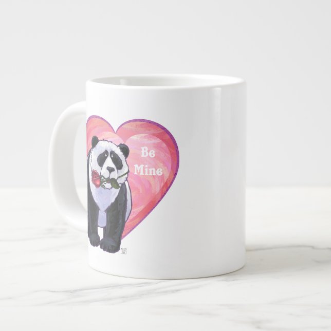 Taza De Café Grande Panda Bear El día de San Valentín (Izquierda)