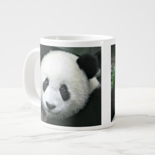 Taza De Café Grande Panda Gigante en Suave Pradera Verde