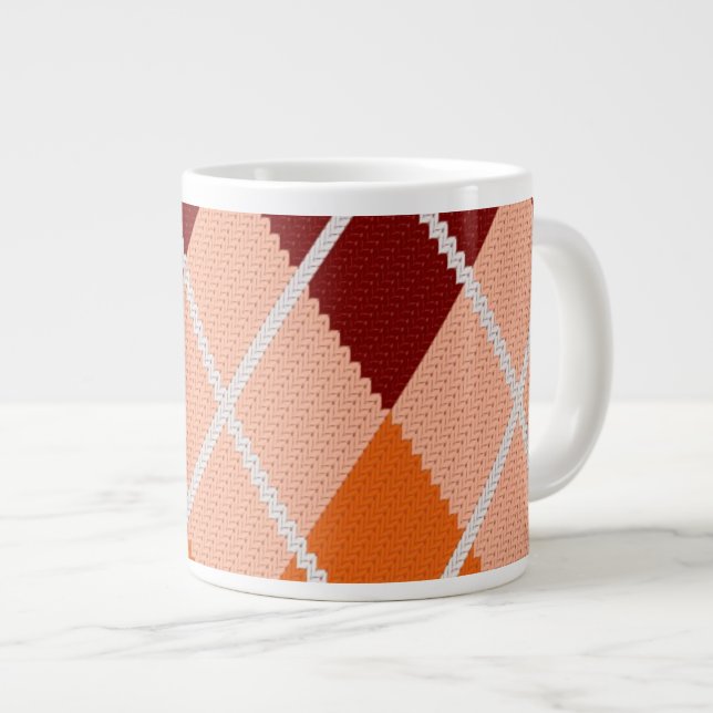 Taza De Café Grande Paño realista de Argyle (Derecha)
