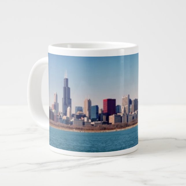 Taza De Café Grande Panorama del horizonte de Chicago (Izquierda)
