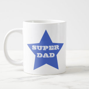 Taza De Café Grande PAPÁ SUPER  Estrella Azul del Día del Padre
