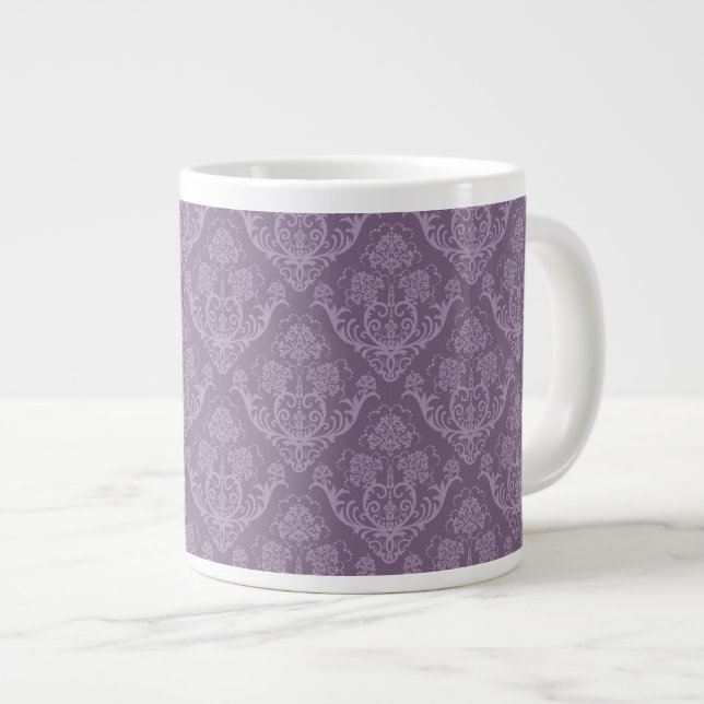Taza De Café Grande Papel pintado floral púrpura (Derecha)