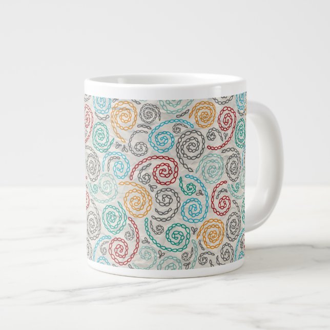 Taza De Café Grande Papel rumpled suposición del bordado (Derecha)
