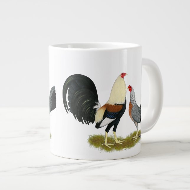 Taza De Café Grande Par de aves de caza gris (Derecha)