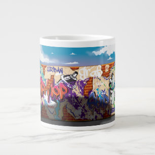 Taza De Café Grande Pared de grafiti de Hip Hop urbano.