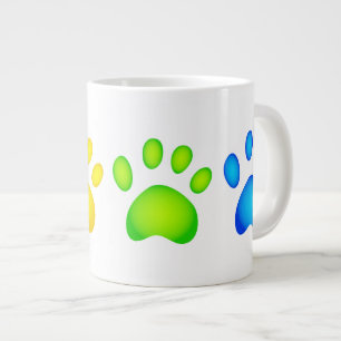Taza De Café Grande Patas coloridas
