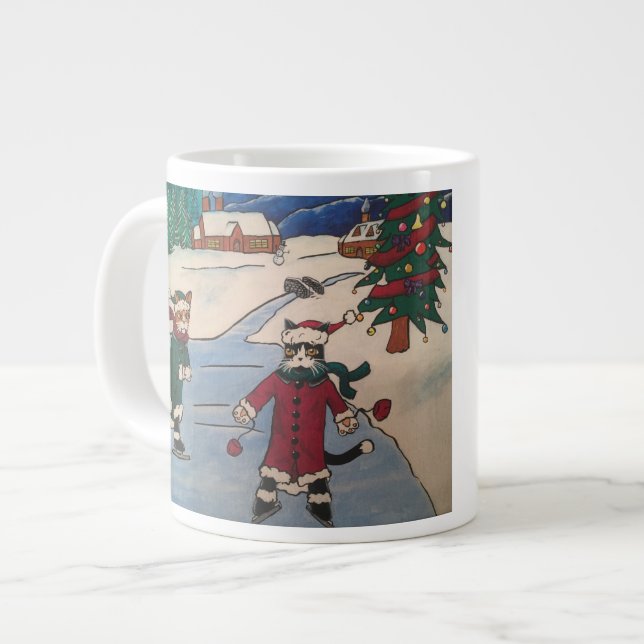 Taza De Café Grande Patinaje sobre hielo para navidades (Izquierda)