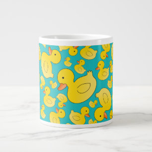 Taza De Café Grande Patos lindos del caucho de la turquesa