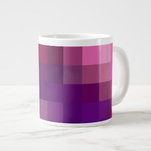 Taza De Café Grande Patrón abstracto Jumbo Mug, Rosa, Azul, Púrpura