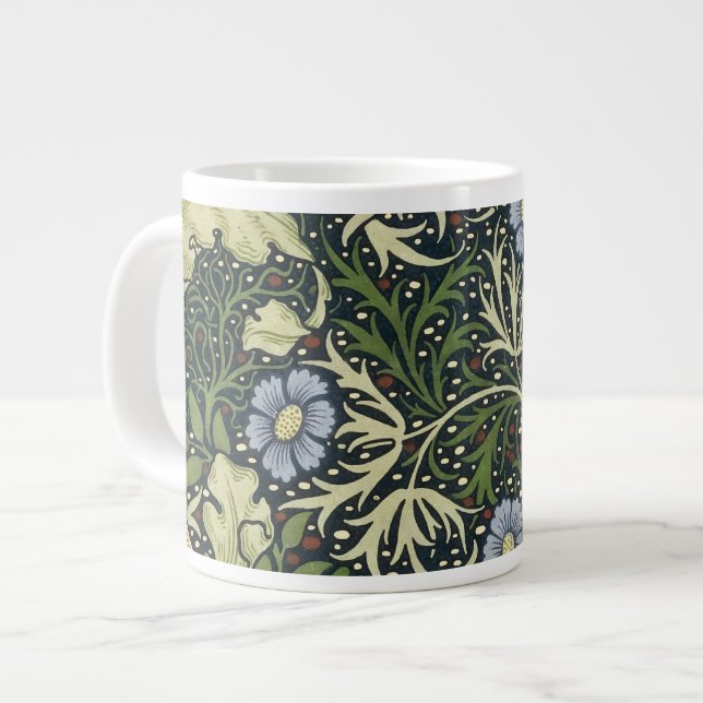 Taza De Café Grande Patrón de algas marinas William Morris Arte de cos (Izquierda)