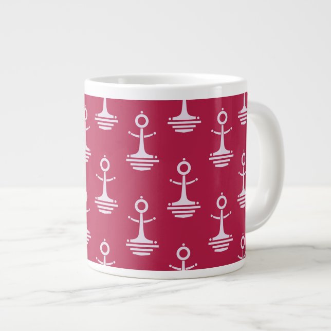 Taza De Café Grande Patrón de anclajes modernos (Derecha)