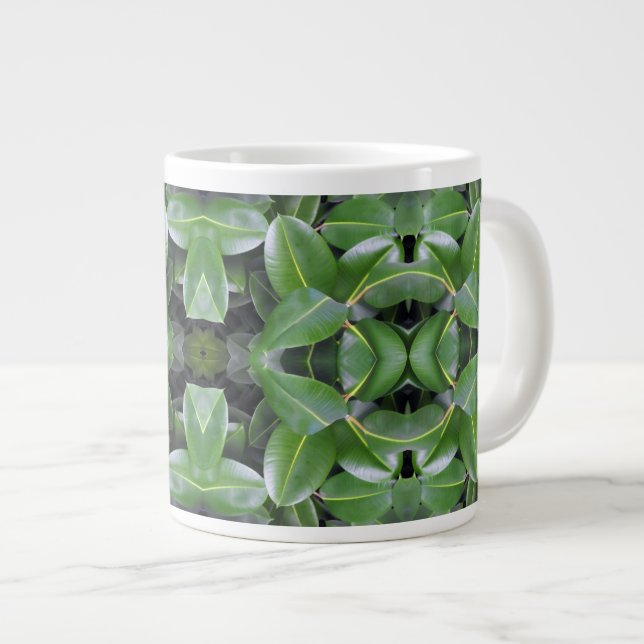 Taza De Café Grande Patrón de árbol de goma (Derecha)