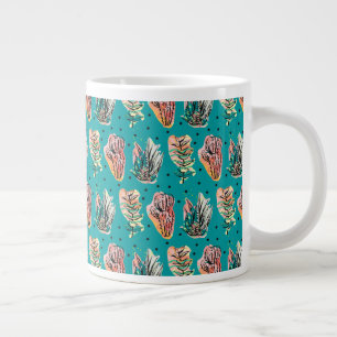 Taza De Café Grande Patrón de Cactus Gráficos Suculentos