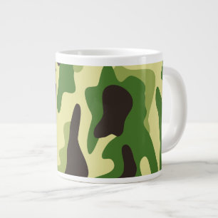 Taza De Café Grande Patrón de camuflaje de Khaki