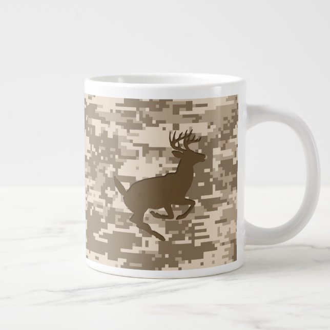 Taza De Café Grande Patrón de Camuflaje Digital Deer Camo del Deer (Derecha)