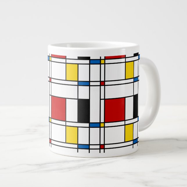 Taza De Café Grande Patrón De Estijl (Derecha)