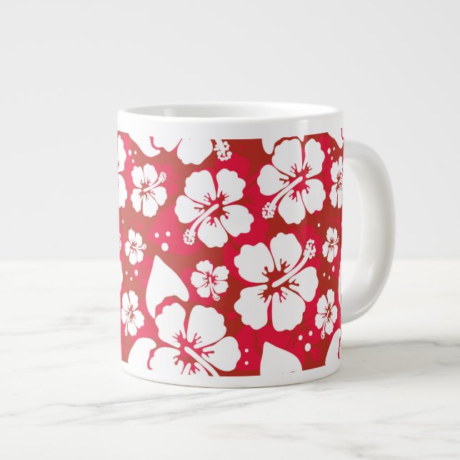 Taza De Café Grande Patrón de flores de Hibiscus (Derecha)