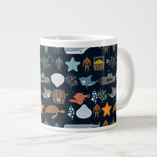 Taza De Café Grande Patrón de habitantes oceánicos 1