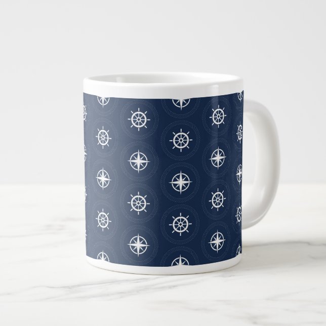 Taza De Café Grande Patrón de herramientas marítimas (Derecha)