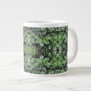 Taza De Café Grande Patrón de hoja de árbol de goma