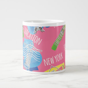 Taza De Café Grande Patrón de lugares de viaje