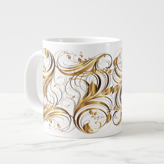 Taza De Café Grande Patrón de oro 1A Mug (Izquierda)