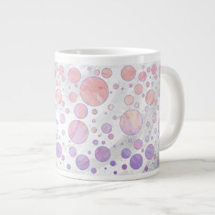 Taza De Café Grande Patrón de puntos de polka rosa claro